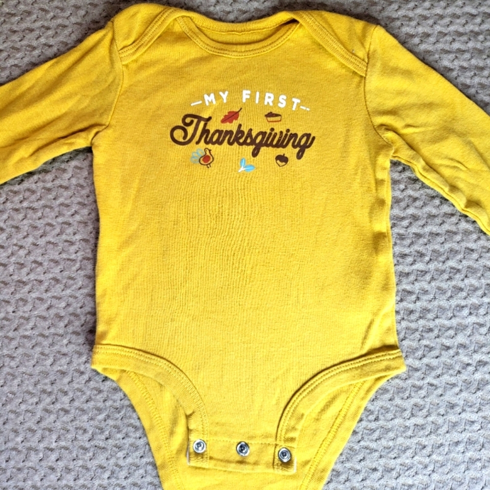 Carter's My First Thanksgiving Baby Long Sleeve Bodysuits Onesie